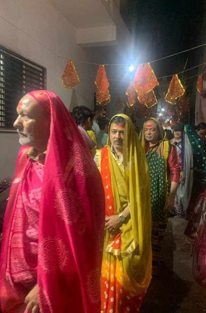 Who is this Sadu Mata, where men wearing vermilion and wearing sarees play Garba?