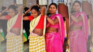 काय करू बाई या ‘गोल साडीचं’…? पालघरच्या आदिवासी लाभार्थी महिलांचा सरकारला सवाल!